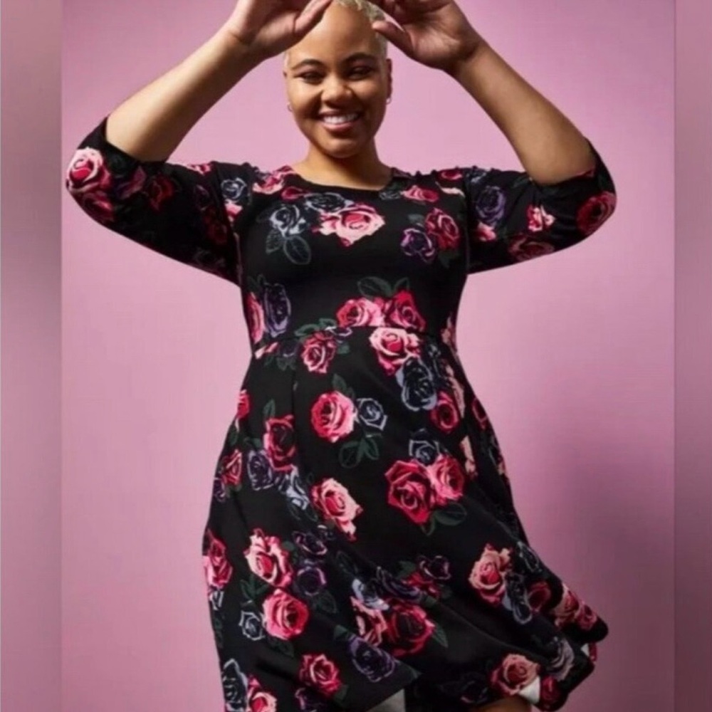 Torrid x Betsey Johnson Rose Print Dress